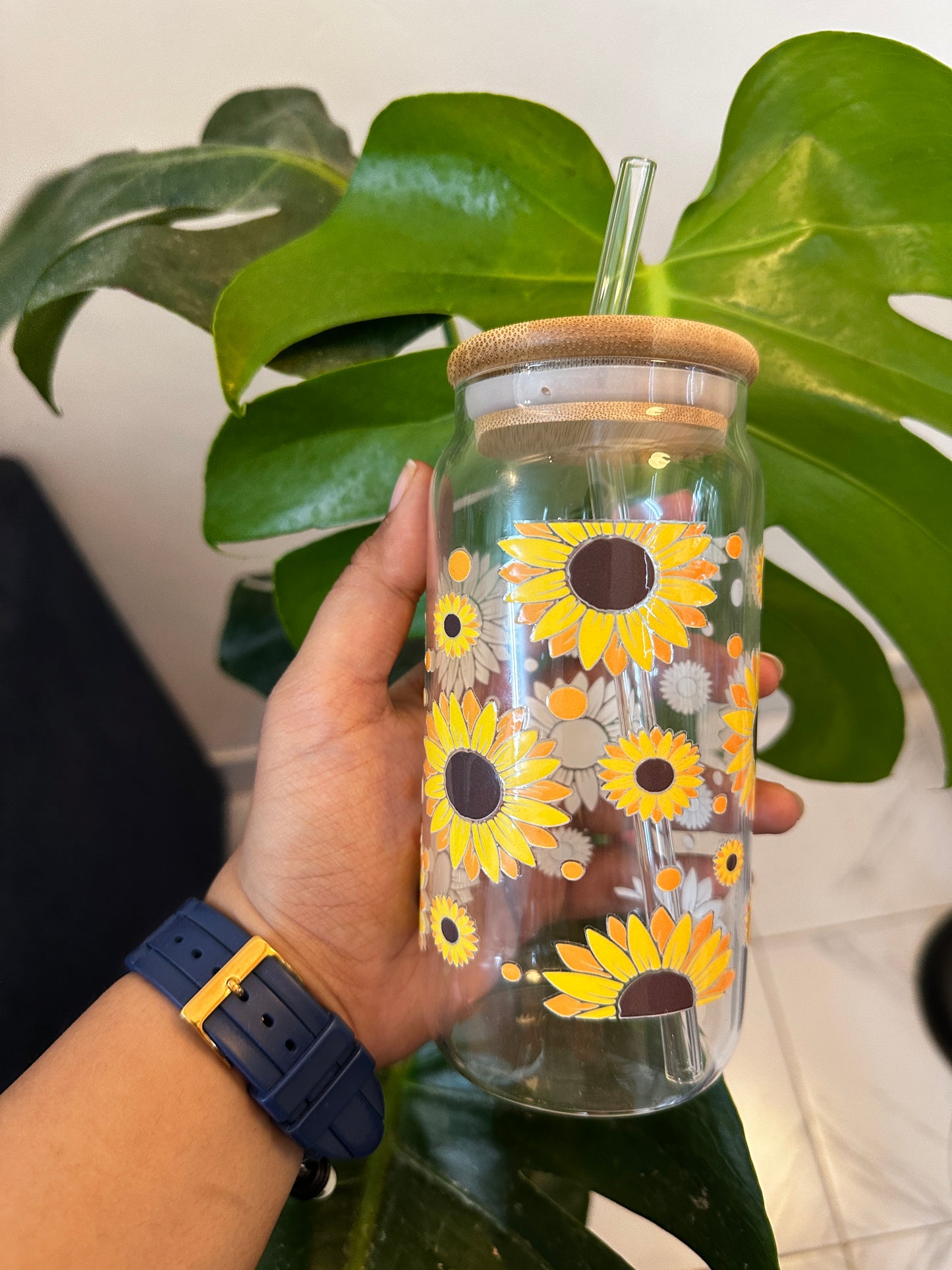Sunflower Glass sipper