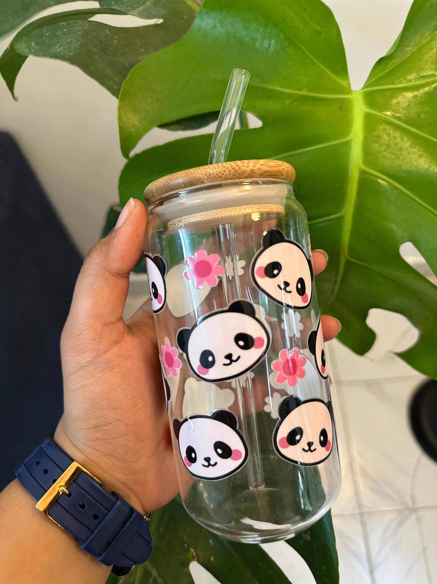 Panda Glass sipper