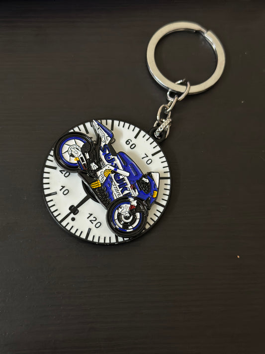 Spinning Bike metal keychain - 1 pc