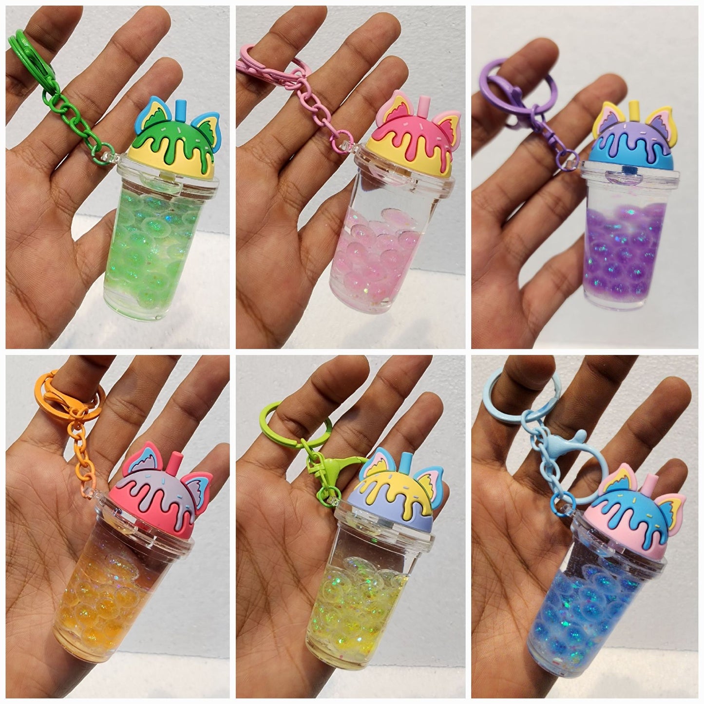 Boba water keychain
