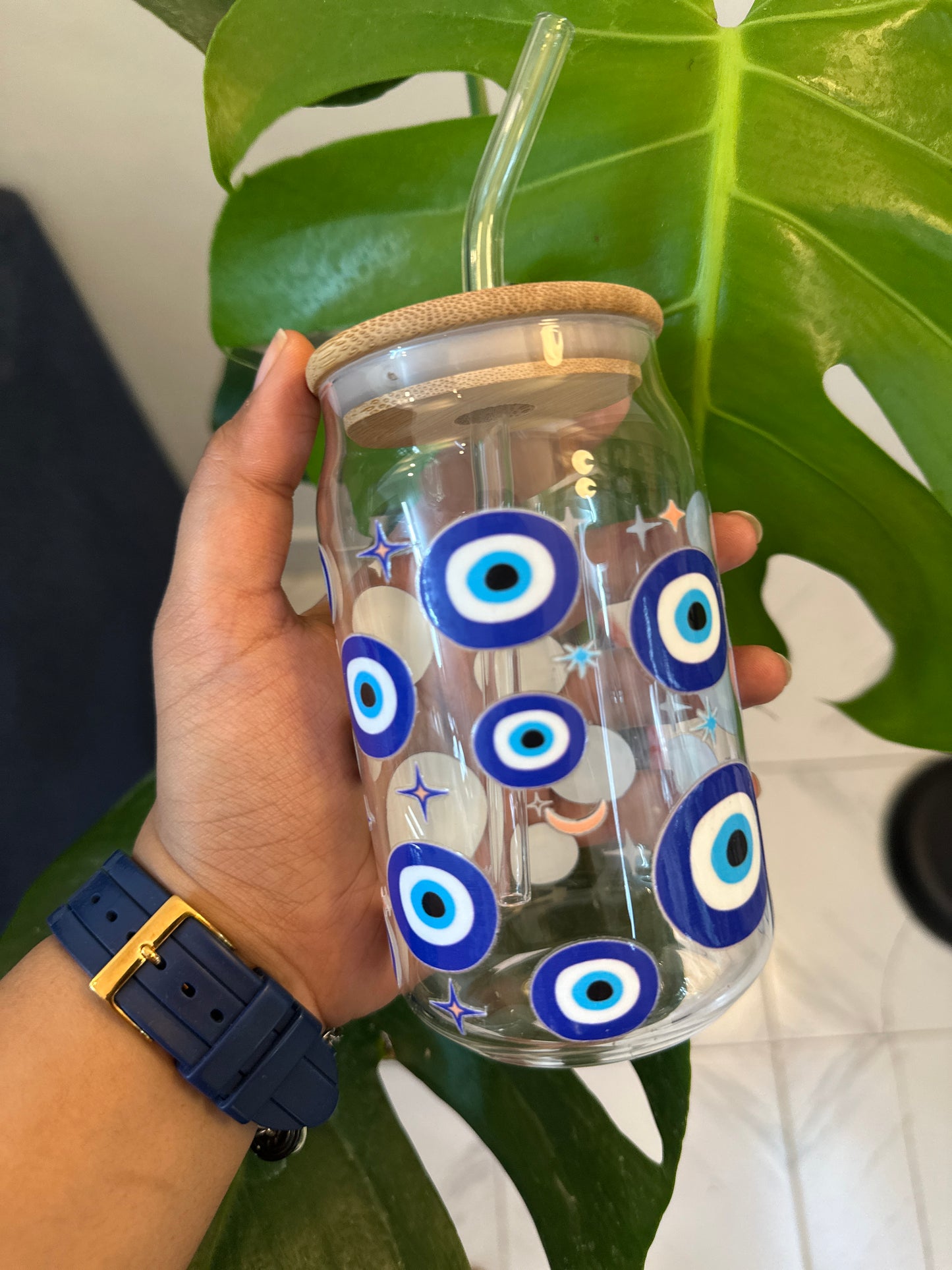 Evil eye Glass sipper