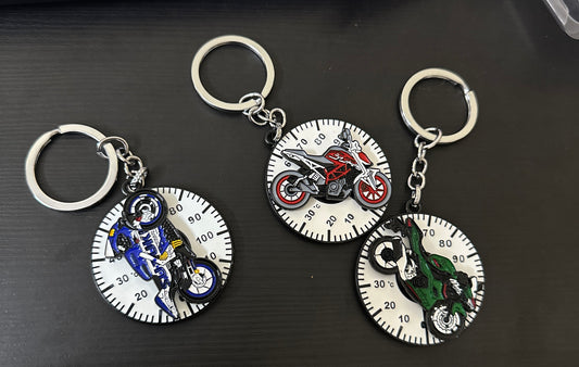 Spinning Bike metal keychain - 1 pc