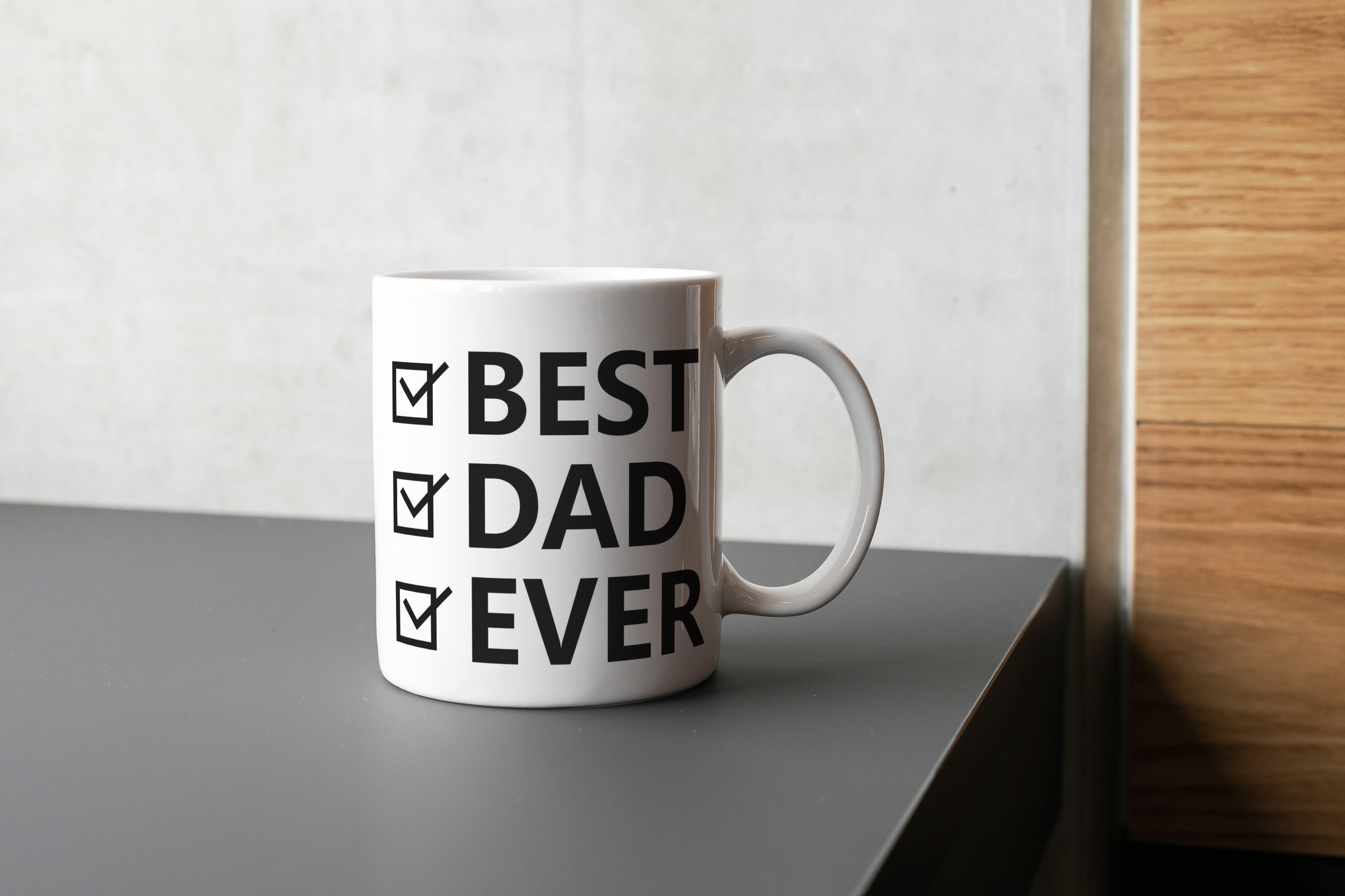 Best Dad Ever Mug (black n white)